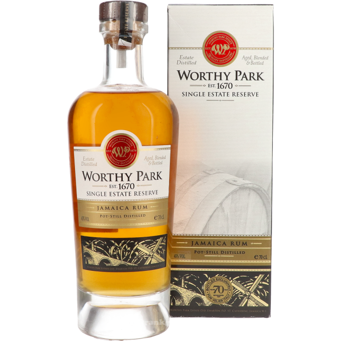 Worthy Park Single Est.Res.6-10Y Fles 70 cl 45% - Worthy Park Single Est.Res.6-10Y 1 2026 Worthy Park Single Est.Res.6-10Y Fles 70 cl 45%