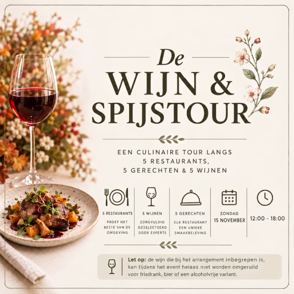 Ticket ''De Wijn & Spijstour'' 1 Persoon