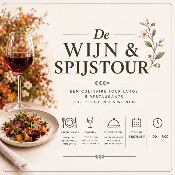 Ticket ''De Wijn & Spijstour'' 1 Persoon